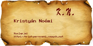 Kristyán Noémi névjegykártya